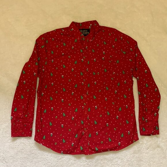 2 Urban Heritage Happy Holidays Casual Shirts Men Sz XL Christmas All Over Print - Picture 10 of 15
